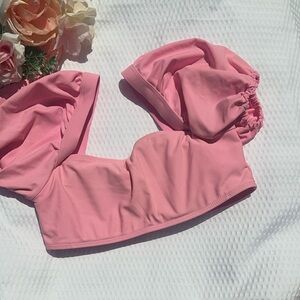 Pink Off-Shoulder bikini small Top